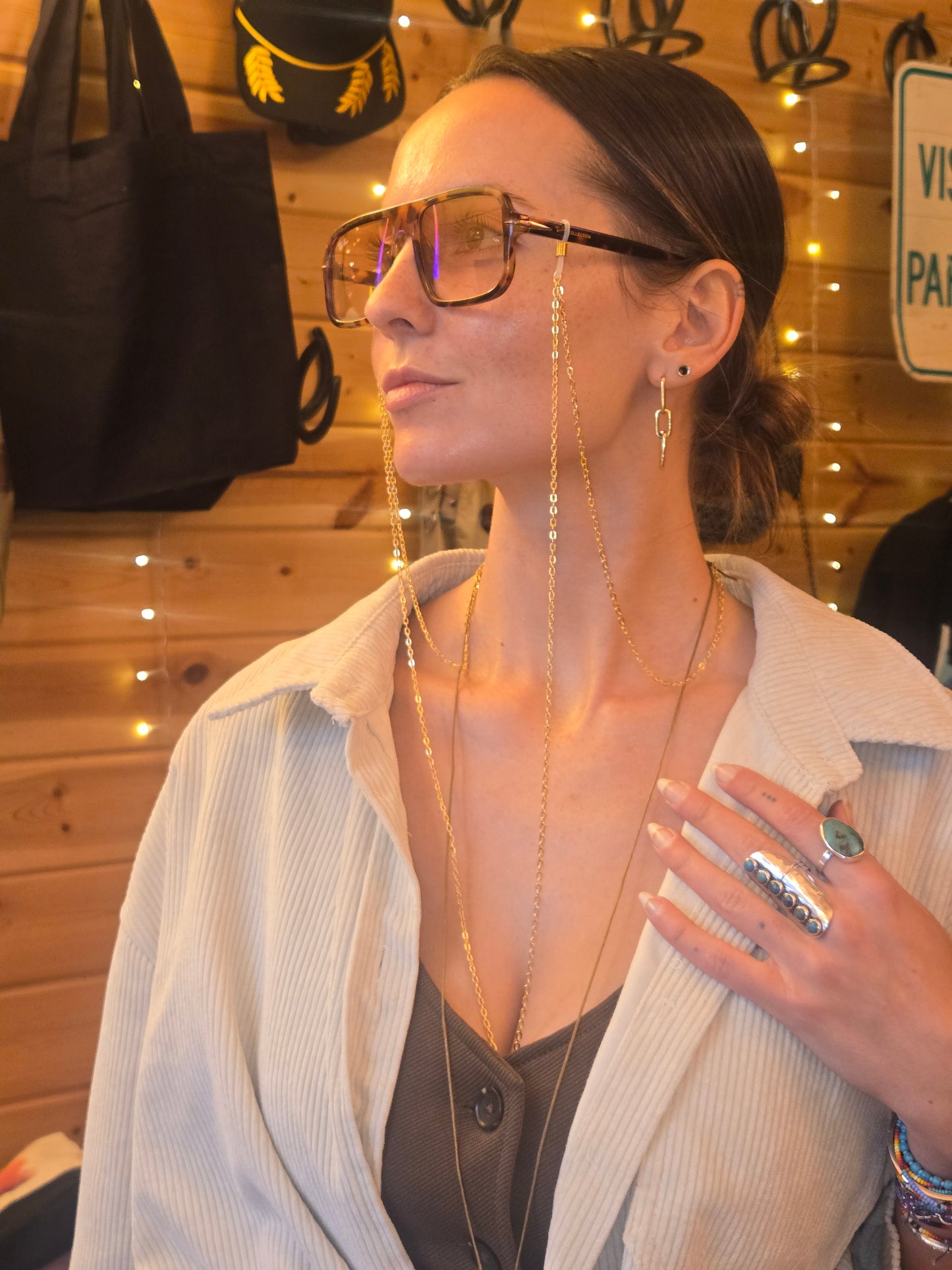 Golden Goddess Double Sunglass Chain