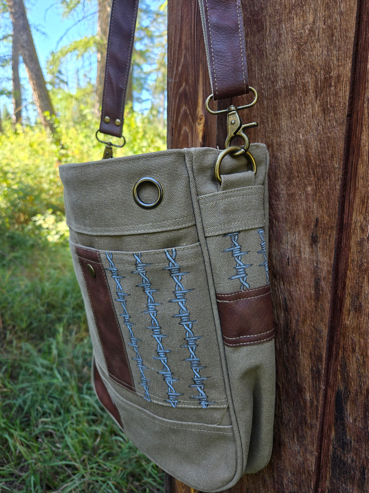 Barbed Wire Painted Bag