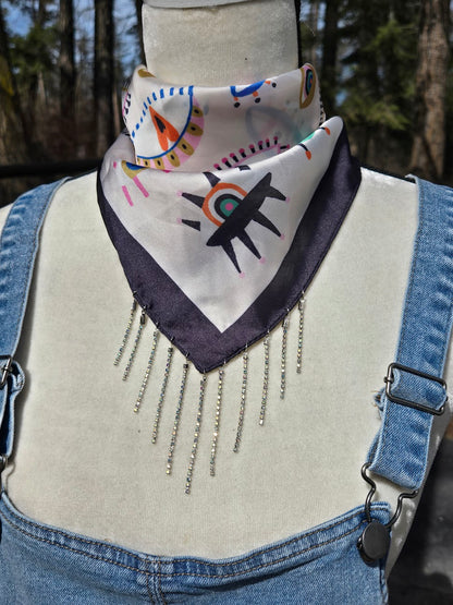 Eye Shine Rhinestone Fringe Bandana