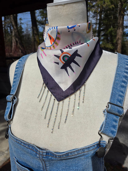 Eye Shine Rhinestone Fringe Bandana