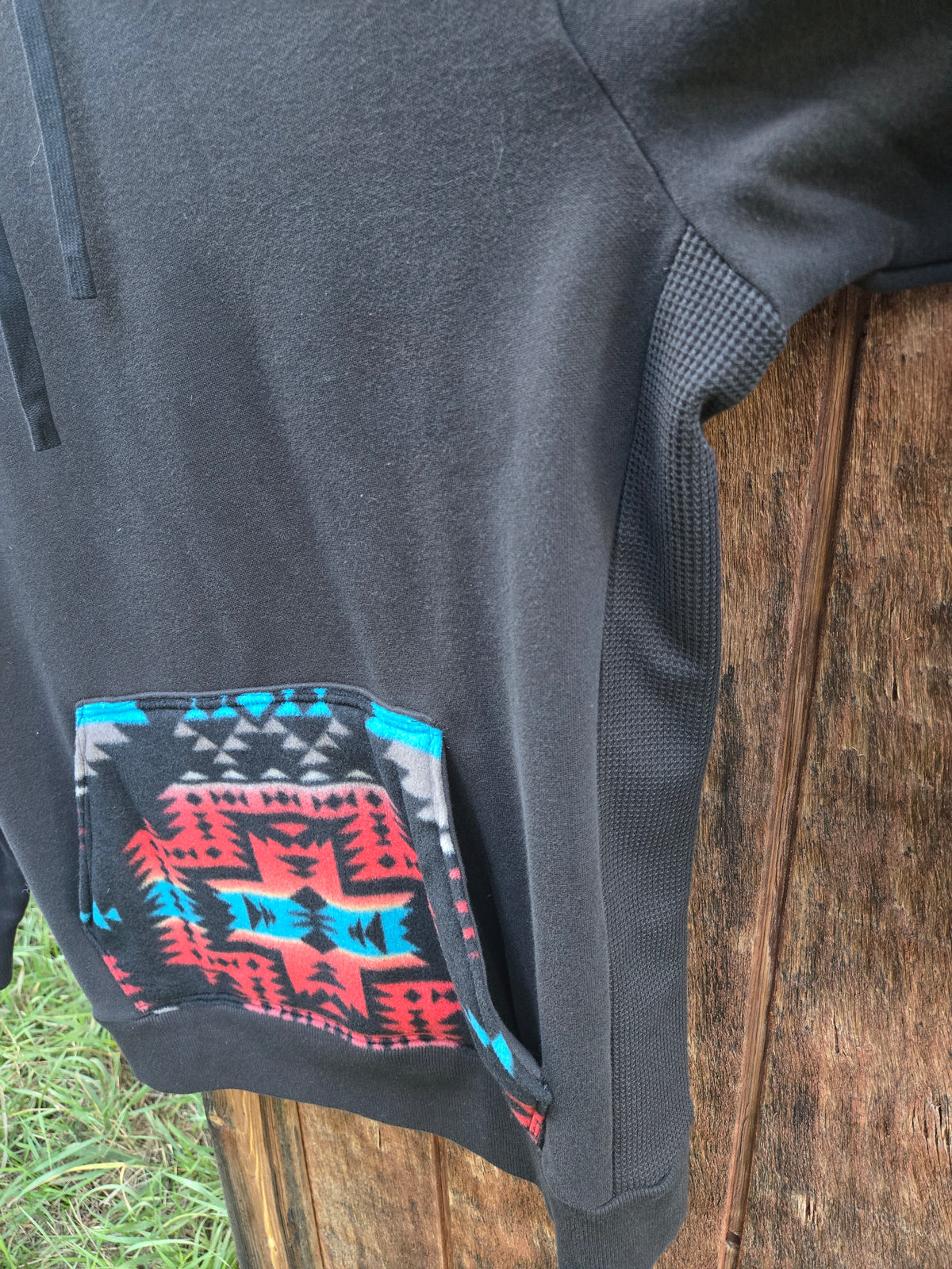 Fleece Patchwork Hoodie