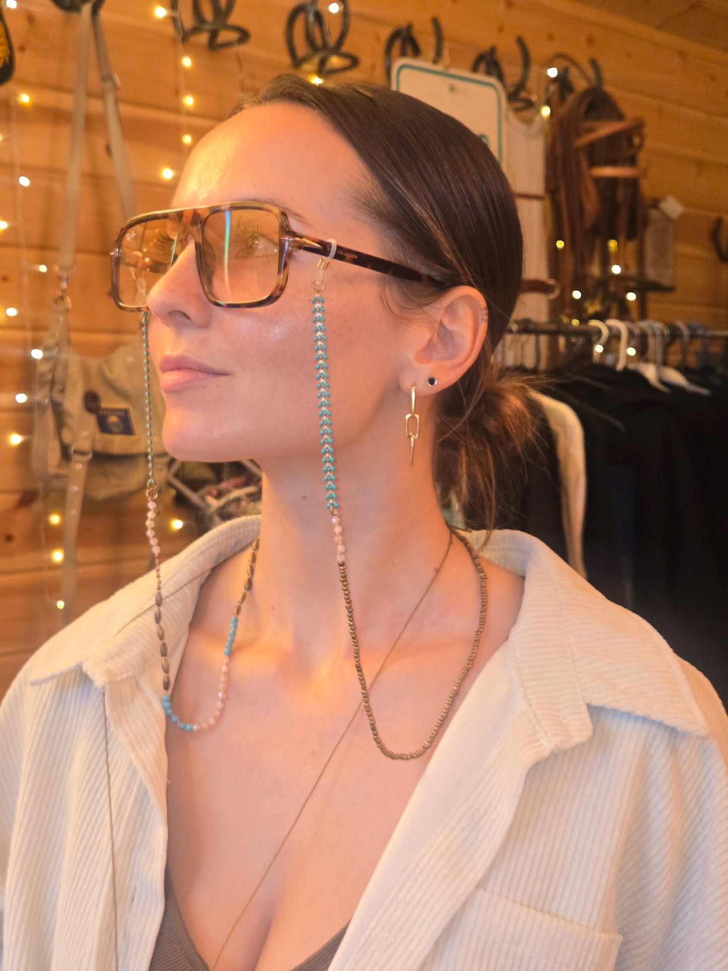 Turquoise Beaded Sunglass Chain