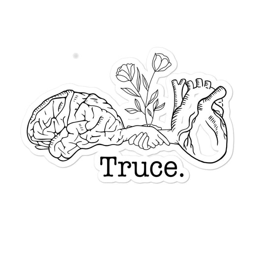 Head Vs Heart Sticker | Call it a truce | The Mad Haus Design Co